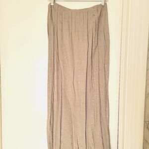 Lightweight Vintage Embroidered Nude Maxi Skirt L